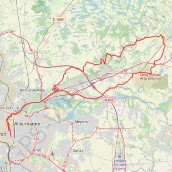 Lyon - Pérouges GPS track, route, trail