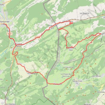 La Côte aux Fées - Les Verrières - Doubs GPS track, route, trail