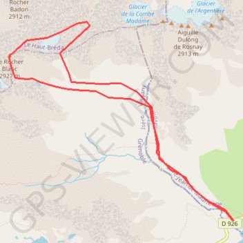 Le rocher Blanc depuis Rieu Claret GPS track, route, trail