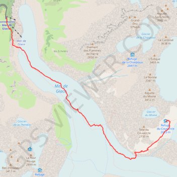 Montenvers - Refuge du Couvercle GPS track, route, trail