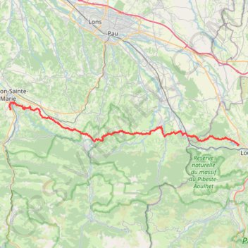 Gurmencon Lourdes 60km par GR GPS track, route, trail