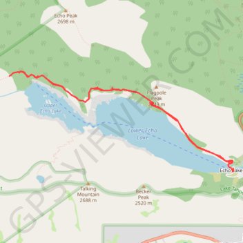 Upper Echo Lake and Lower Echo Lake GPS track, route, trail