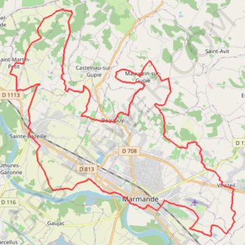 Circuit Terre de Garonne - Marmande GPS track, route, trail