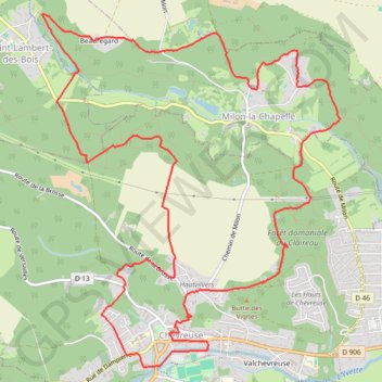Chevreuse - Milon-La-Chapelle - Chemin Jean Racine GPS track, route, trail