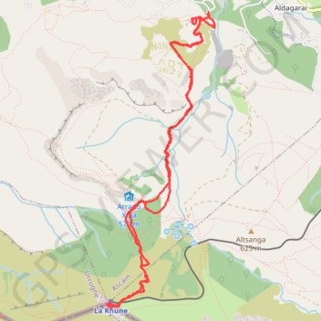 La Rhune depuis le chemin des CarriÃ¨res Ã Ascain GPS track, route, trail