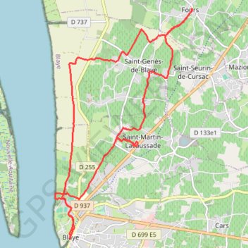 Blaye GPS track, route, trail