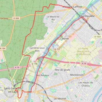 De Sartrouville à Maisons-Laffitte GPS track, route, trail
