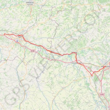 🚴 Trace de Sérignac-sur-Garonne a Montauban par le canal de la Garonne GPS track, route, trail