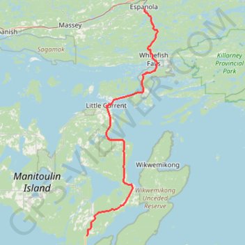 Espanola - South Baymouth GPS track, route, trail