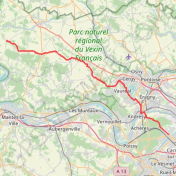 Maisons-Laffitte / Chaussy GPS track, route, trail