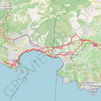 De La Cadière d'Azur jusqu'aux calanques du Mugel et de Figuerolles GPS track, route, trail