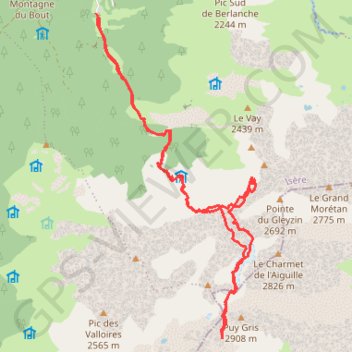 Belledonne - Puy Gris (Selle du) GPS track, route, trail