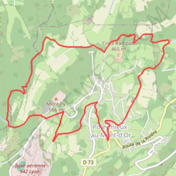 Les Carbones de Poleymieux - variante GPS track, route, trail