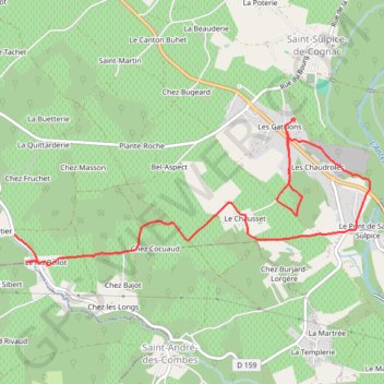 Barbezieux St Martin d'Ary AR 63.5 kms GPS track, route, trail