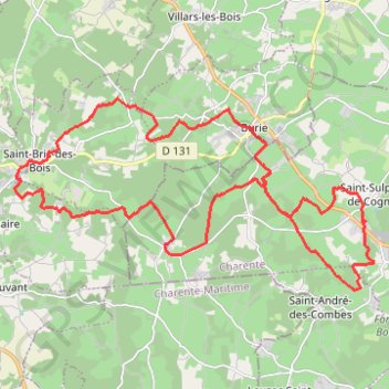 Saint-Sulpice-de-Cognac - Saint-Bris-des-Bois GPS track, route, trail