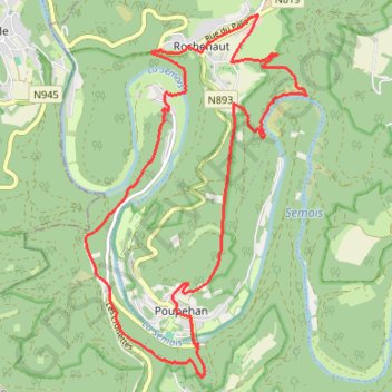 Rochehaut - Frahan - Poupehan - Échelles - Rochehaut GPS track, route, trail