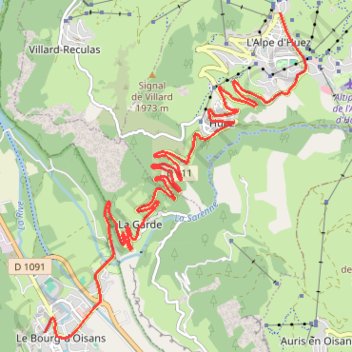Montée de l'Alpe d'Huez GPS track, route, trail