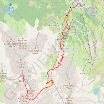 Le Pic de Ger depuis Gourette GPS track, route, trail