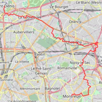 Saint-Denis Montreuil GPS track, route, trail