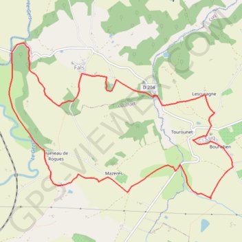 Cuq / Fals, un circuit de randonnée en Gascogne - Pays de l'Agenais GPS track, route, trail