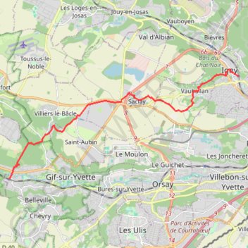 Chemin de Compostelle - Igny à Gif sur Yvette par Saclay GPS track, route, trail