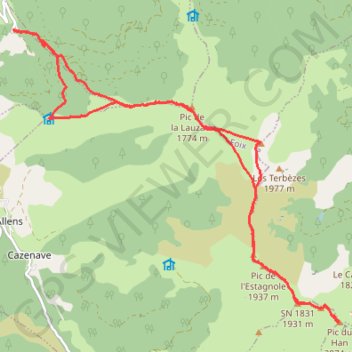 Mont Fourcat - Pic du Han GPS track, route, trail