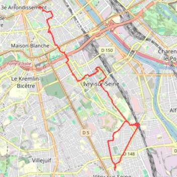 De Paris à Vitry - Le street art franchit le périph GPS track, route, trail