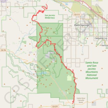 Pacific Crest Trail (PCT) through San Bernardino Forest and Santa Rosa and San Jacinto Mountains GPS track, route, trail