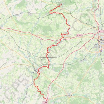 Sillé-le-Guillaume - Durtal GPS track, route, trail
