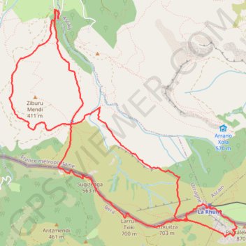 2023/01/6 La Rhune en circuit depuis Trabenia GPS track, route, trail