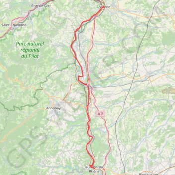 Jour 1 Velo 2021 Vienne Tournon sur Rhone GPS track, route, trail