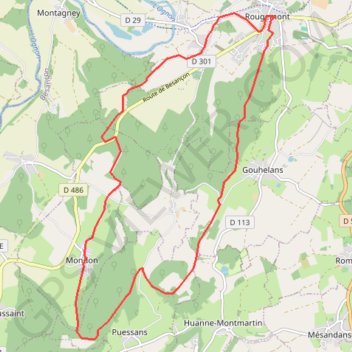 La Croix de Rognon - Doubs GPS track, route, trail