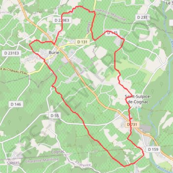 Boucle VTT depuis Saint-Sulpice-de-Cognac GPS track, route, trail