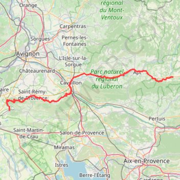 GR653D Randonnée de CéreSainte (Alpes-de-Haute-Provence) à Fontvieille (Bouches-du-Rhône) GPS track, route, trail