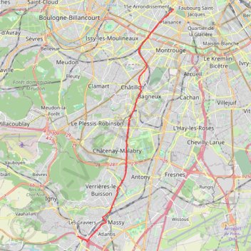Paris Massy GPS track, route, trail
