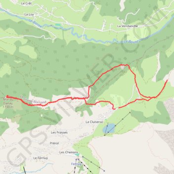 Tête du Danay, La Bottière GPS track, route, trail