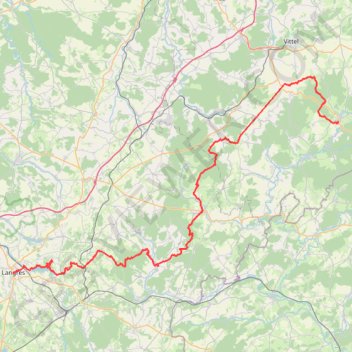 GR7 De Darney (Vosges) à Langres (Haute-Marne) GPS track, route, trail