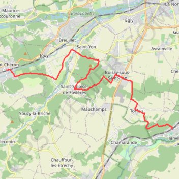 Lardy - Saint-Chéron par le GR1 GPS track, route, trail