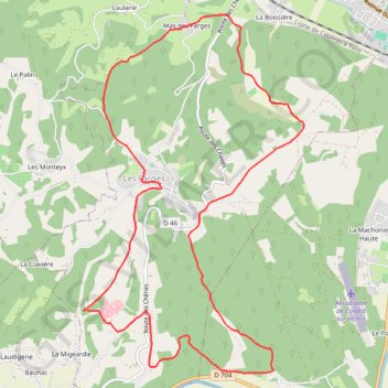 Les Farges - Le Mas de Léroux GPS track, route, trail