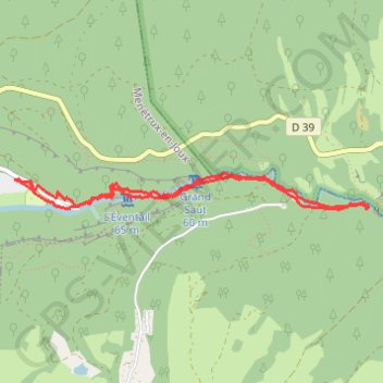 Les cascades du hérisson GPS track, route, trail