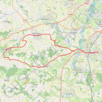Bruz - Goven - StThurial - Breal-sous-Monfort GPS track, route, trail