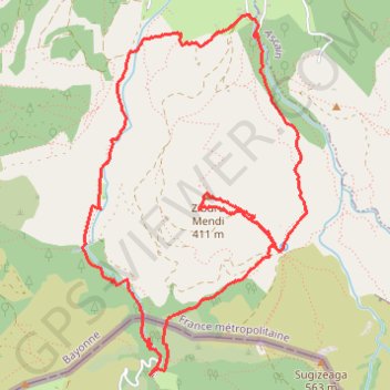 Montagne de Ciboure - Trabenea GPS track, route, trail