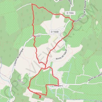 Sabran - Mégiers GPS track, route, trail