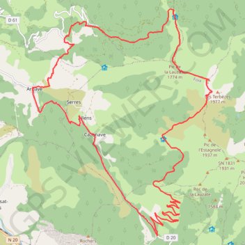 Mont Fourcat - Arnave GPS track, route, trail