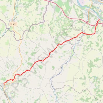 17ème étape Auvillar Lectoure GPS track, route, trail