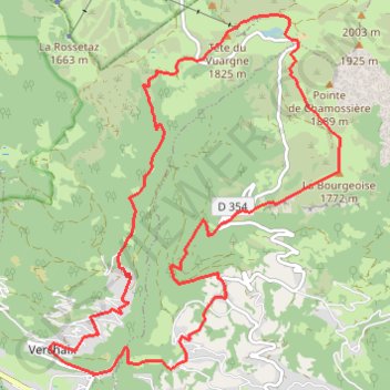 Verchaix-Joux Plane GPS track, route, trail