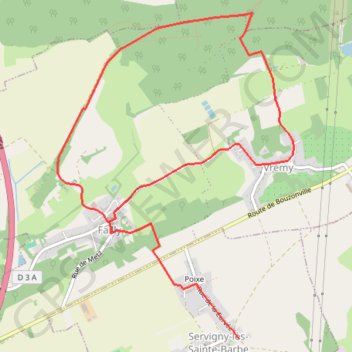 Randonnée du Haut Chemin - Les Queulots - Servigny-lès-Sainte-Barbe GPS track, route, trail