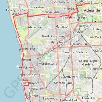 Brighton - Adelaide GPS track, route, trail