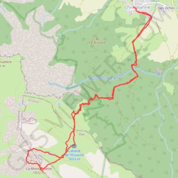 Sommet de la Montagnette depuis Chichilianne (Vercors) GPS track, route, trail