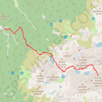 Pic du Grand Doménon (Belledonne) GPS track, route, trail